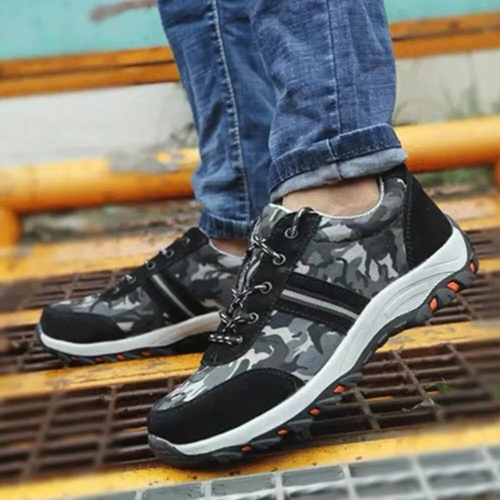 Men's Camouflage Anti-bump Toe Safety Sneakers