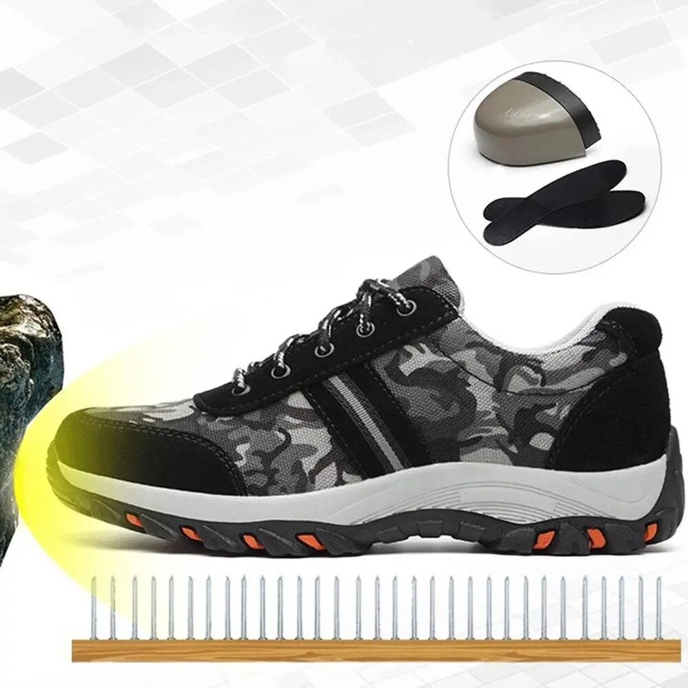 Men's Camouflage Anti-bump Toe Safety Sneakers