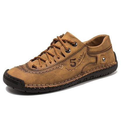 Men Microfiber Leather Hand Stitching Comfort Soft Casual Shoes