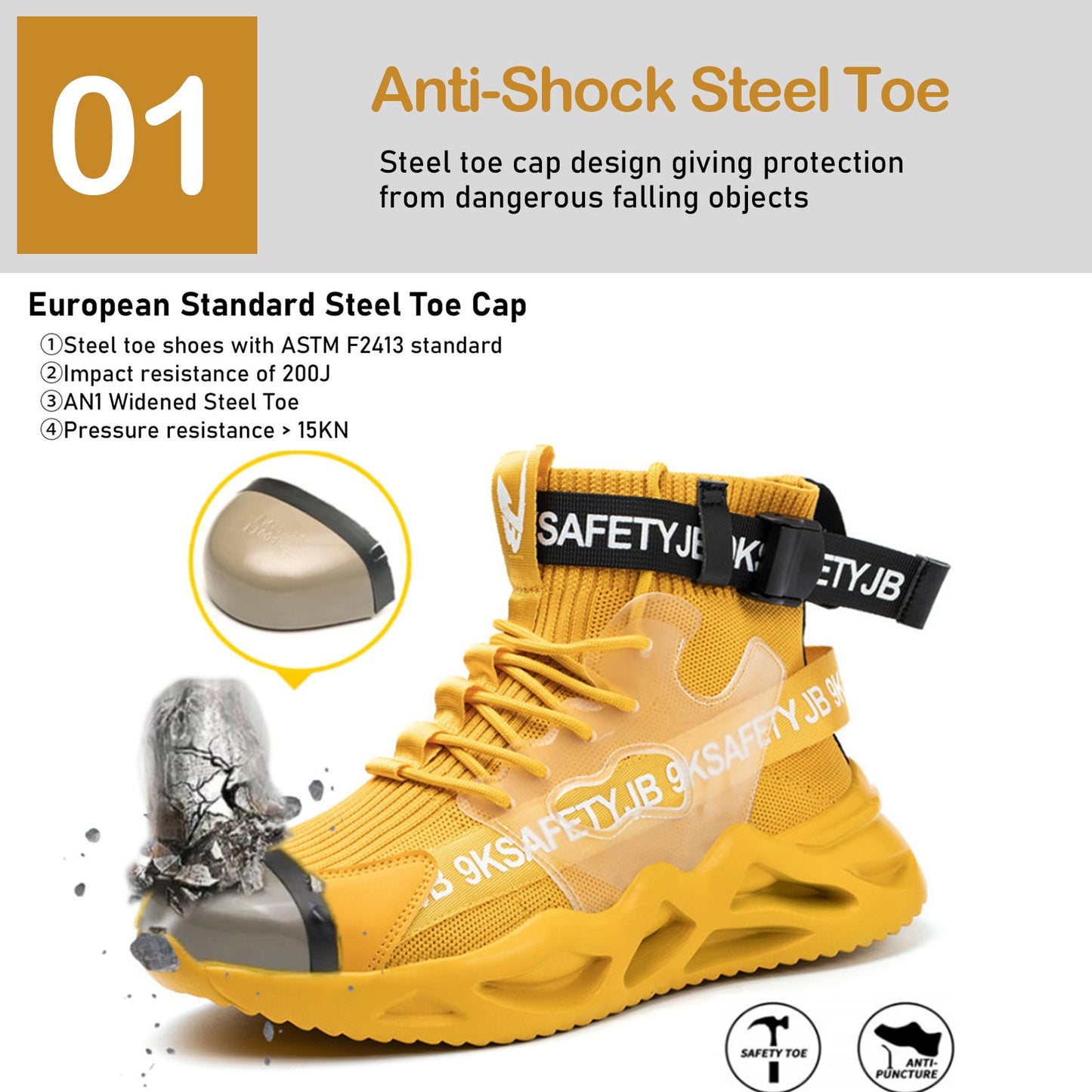 Steel Toe Work Shoes No.7719-Free Shipping