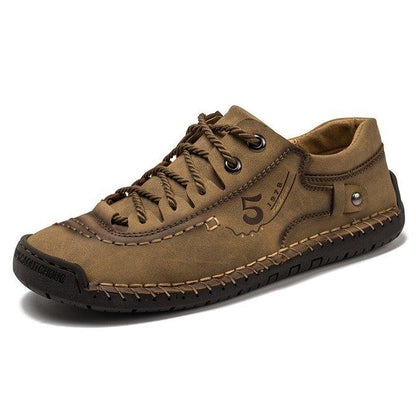 Men Microfiber Leather Hand Stitching Comfort Soft Casual Shoes