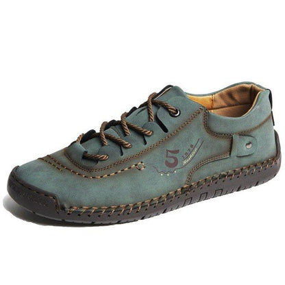 Men Microfiber Leather Hand Stitching Comfort Soft Casual Shoes