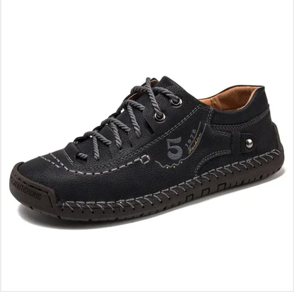 Men Microfiber Leather Hand Stitching Comfort Soft Casual Shoes