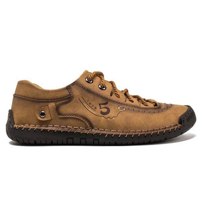 Men Microfiber Leather Hand Stitching Comfort Soft Casual Shoes